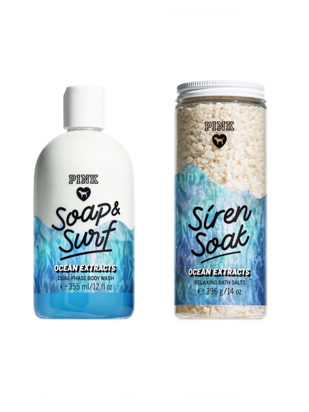 Victoria's Secret PINK Soap & Surf Ocean Extracts Body Wash and Bath Salts